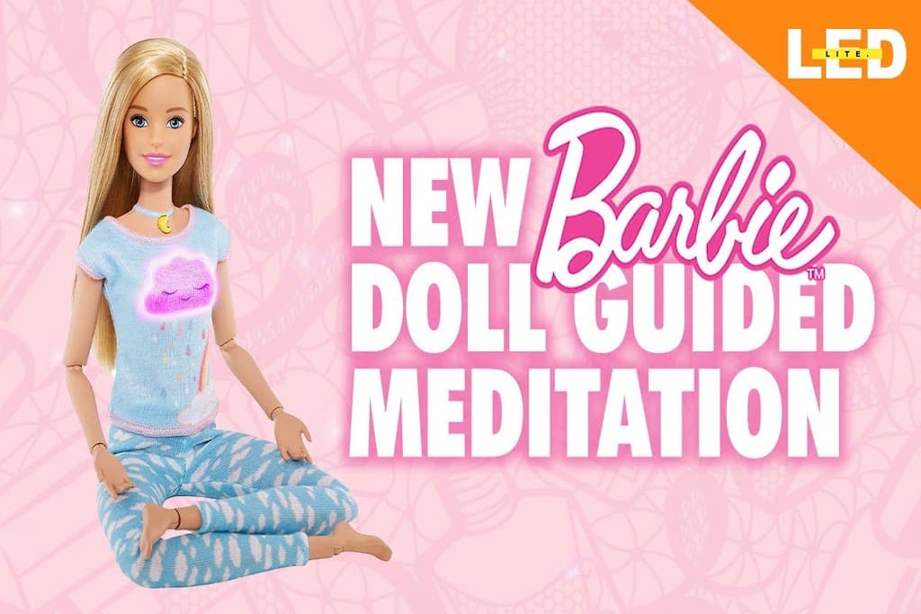  Barbie does yoga and meditates to help kids